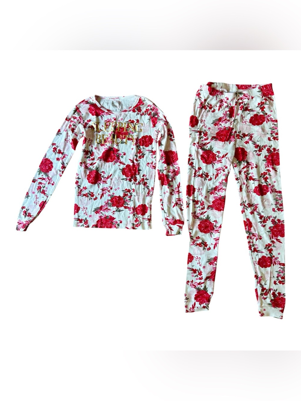 The Children's Place Floral Long Sleeve Pajama Set - White & Red